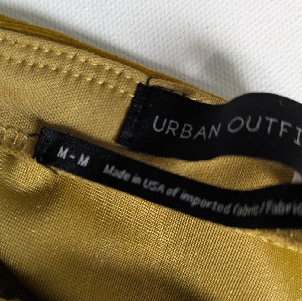 Urban Outfitters Women M Gold Velvet Square Neck Genova Tie Back Mini Dress - Picture 5 of 7